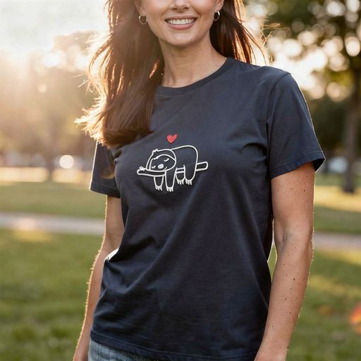 Large Women “Sloth” T-Shirt – 100%  Cotton – Multiple Colors