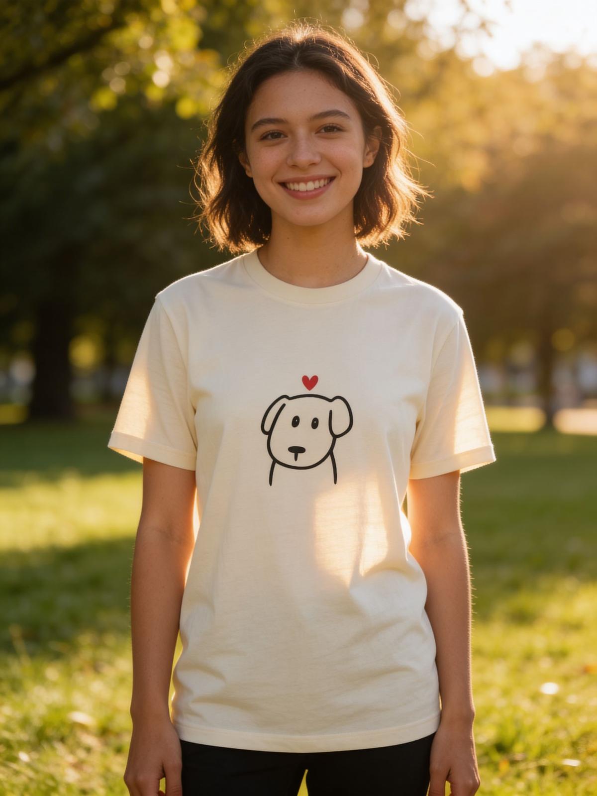 Xsmall  Women “dog heart” T-Shirt – 100%  Cotton – Multiple Colors