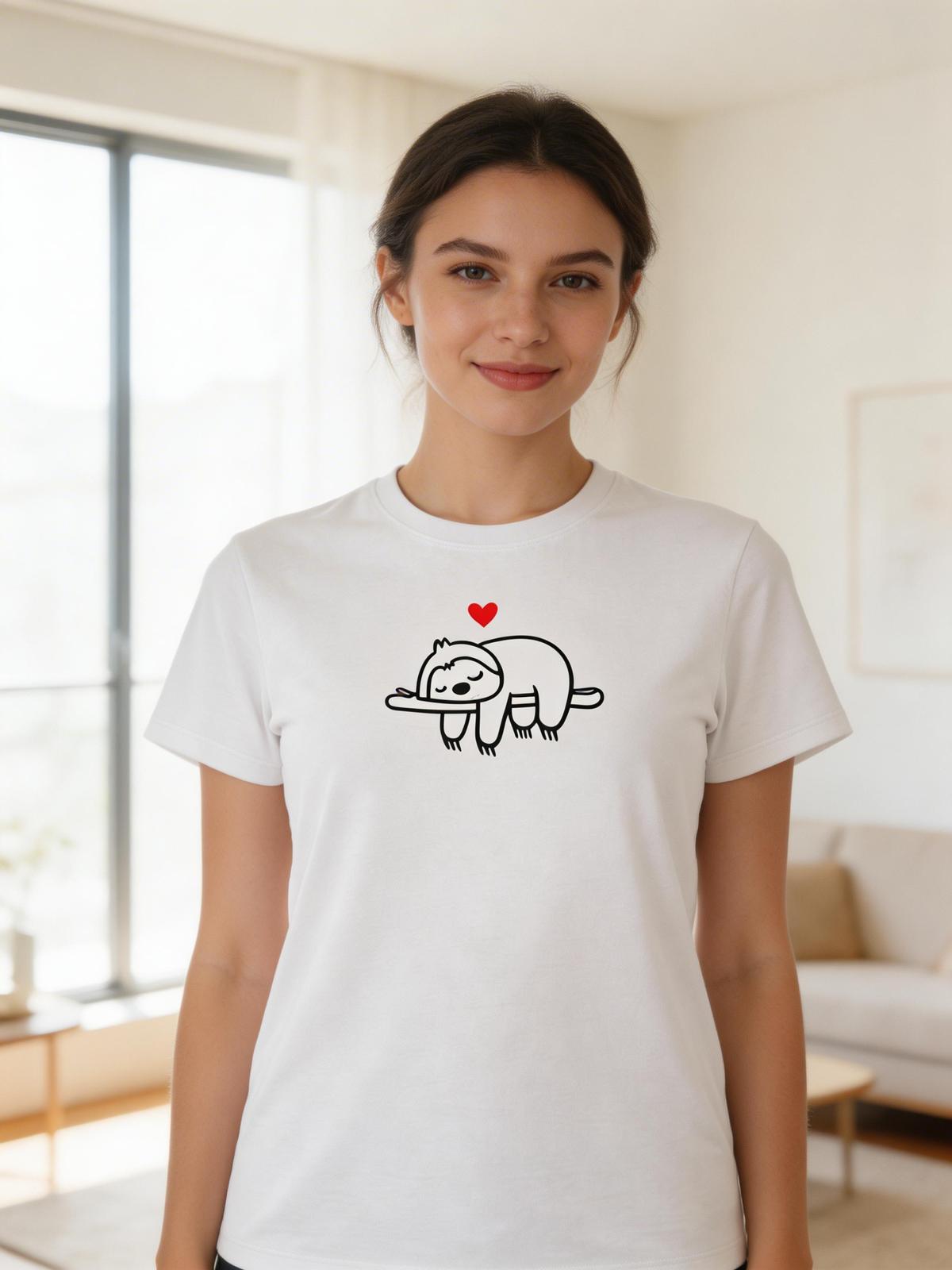 Large Women “Sloth” T-Shirt – 100%  Cotton – Multiple Colors