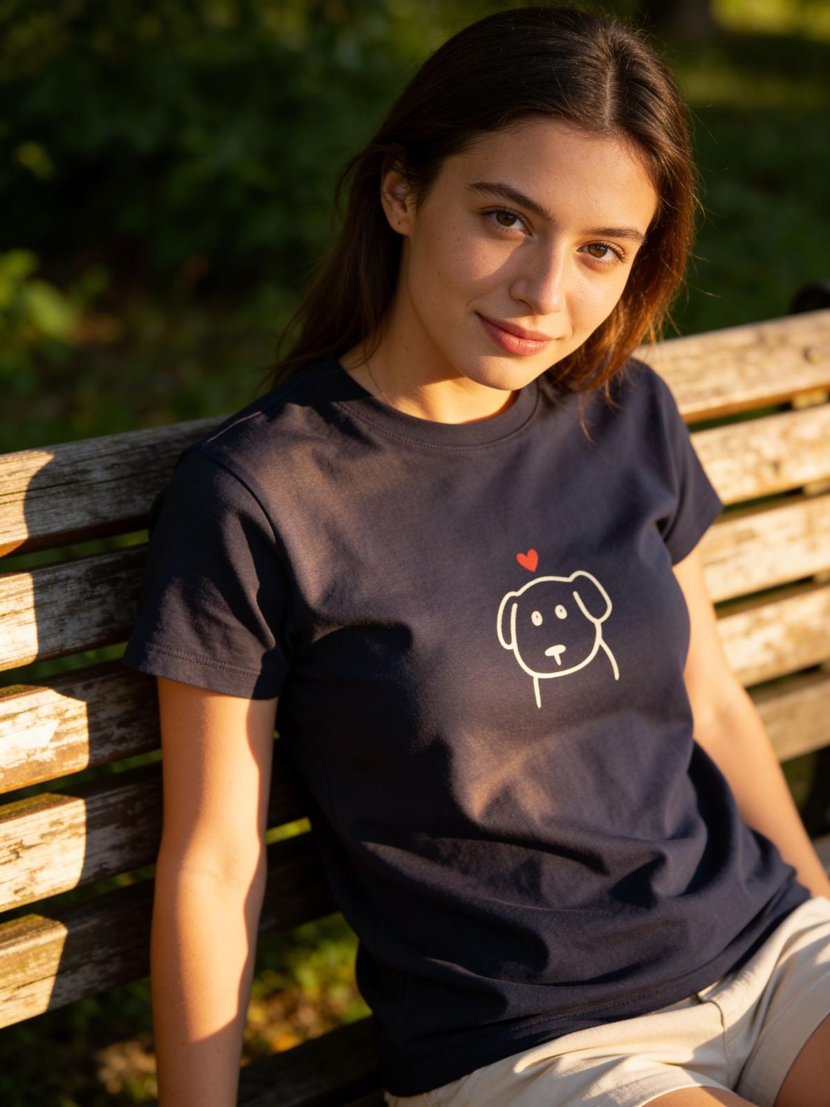 Large Women “dog heart” T-Shirt 100%  Cotton – Multiple Colors