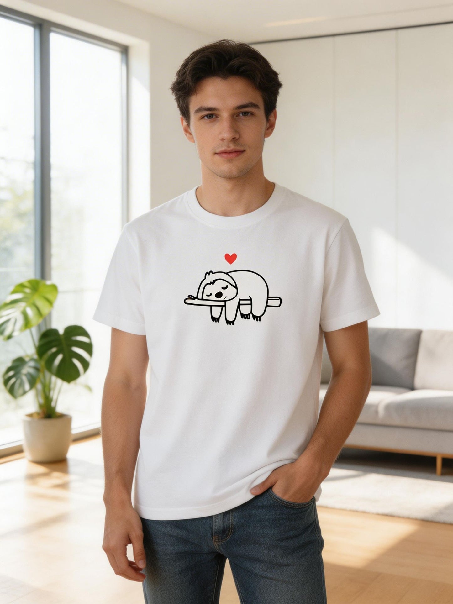 Small Unisex Sloth T-Shirt – 100% Premium Cotton – Multiple Colors