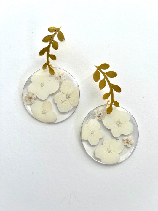 White flower earrings