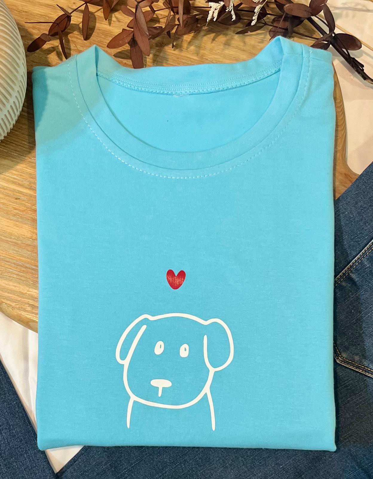 Large Women “dog heart” T-Shirt 100%  Cotton – Multiple Colors