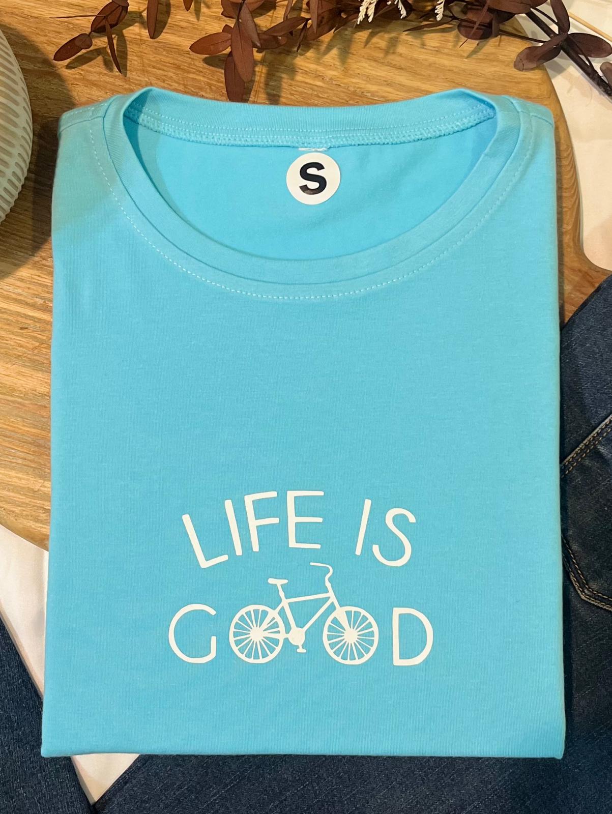Large Women “Life is Good” T-Shirt – 100%  Cotton – Multiple Colors