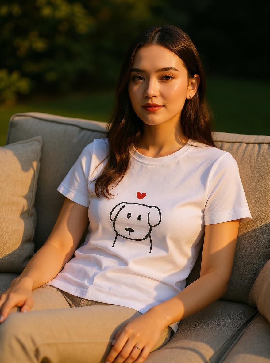 Xsmall  Women “dog heart” T-Shirt – 100%  Cotton – Multiple Colors