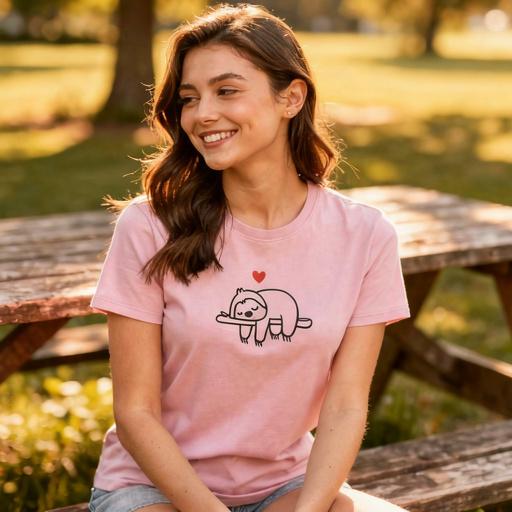 Large Women “Sloth” T-Shirt – 100%  Cotton – Multiple Colors