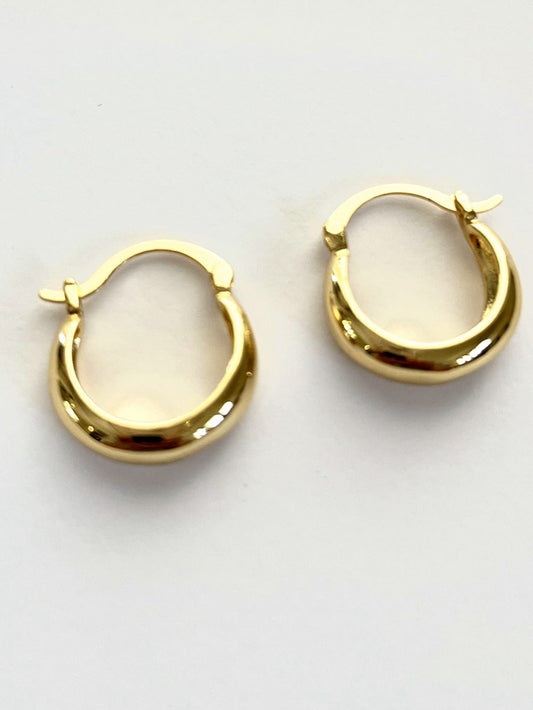 Small half moon hoop earrings - Blossom