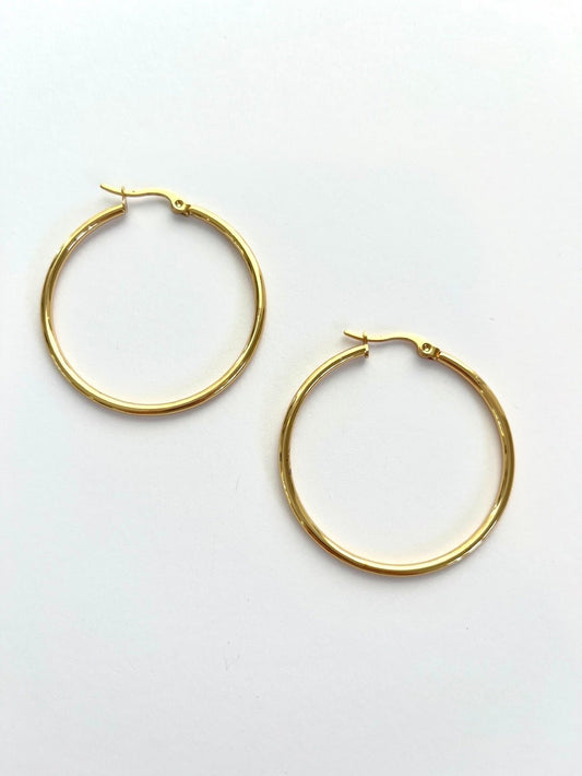 Super thin hoop earrings - Blossom