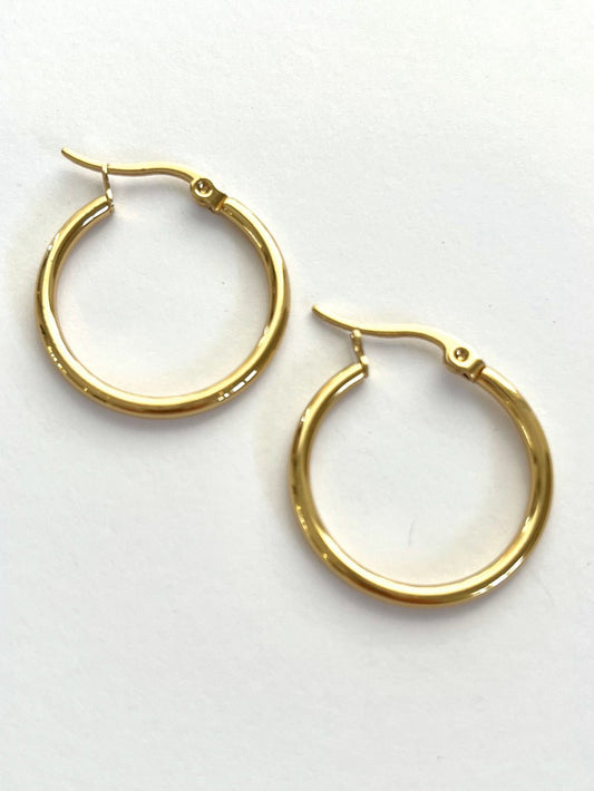 Thin hoop earrings - Blossom